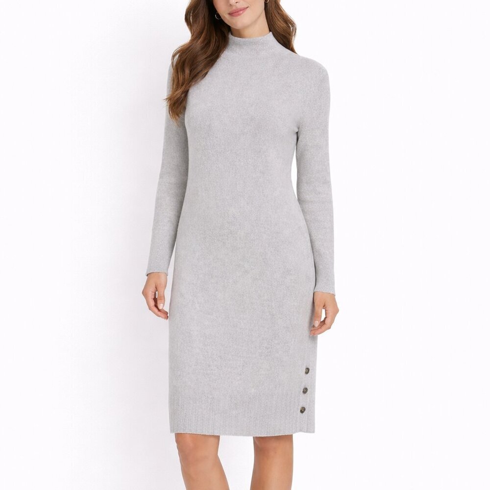 Banana Republic Wool Blend Dress Turtleneck Small Tall Long Sleeved Preppy